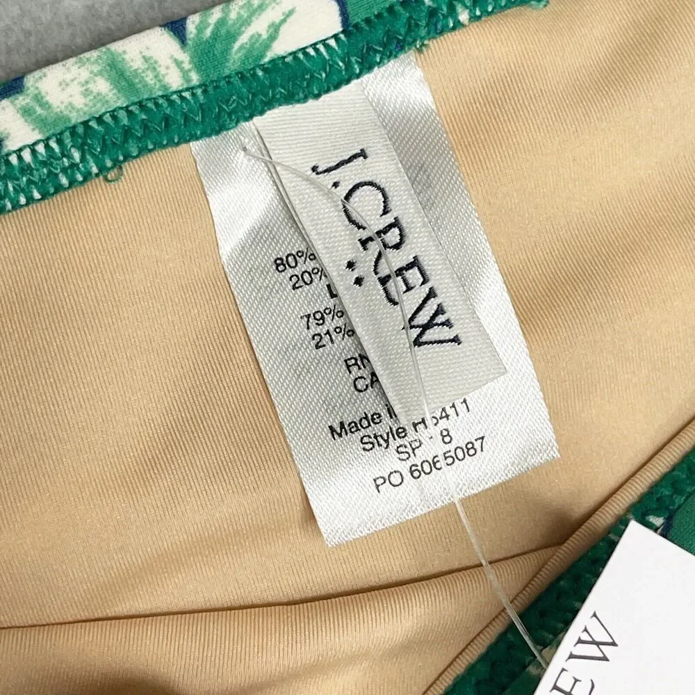 J. CREW Swim Bikini Bottom NWT H5411 Size XL Kelly Green Pink Floral Navy‎ Blue